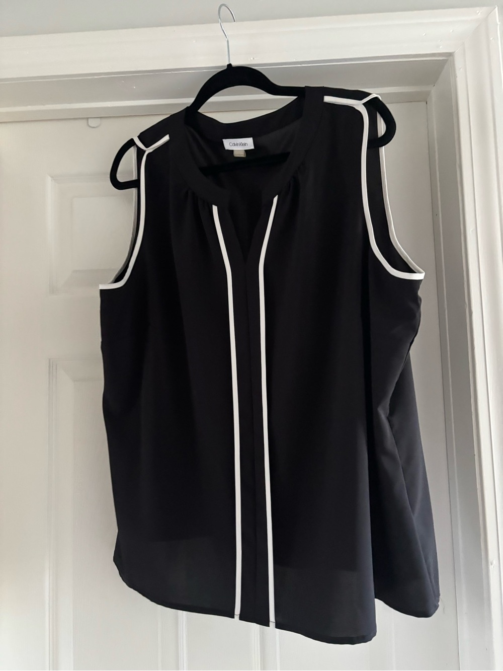 Calvin Klein Black Sleeveless Camisole with White Trim